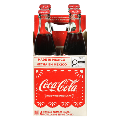 Coca-Cola Cola Mexican Glass Bottles 4x355.0 ml, $0.63/100ml