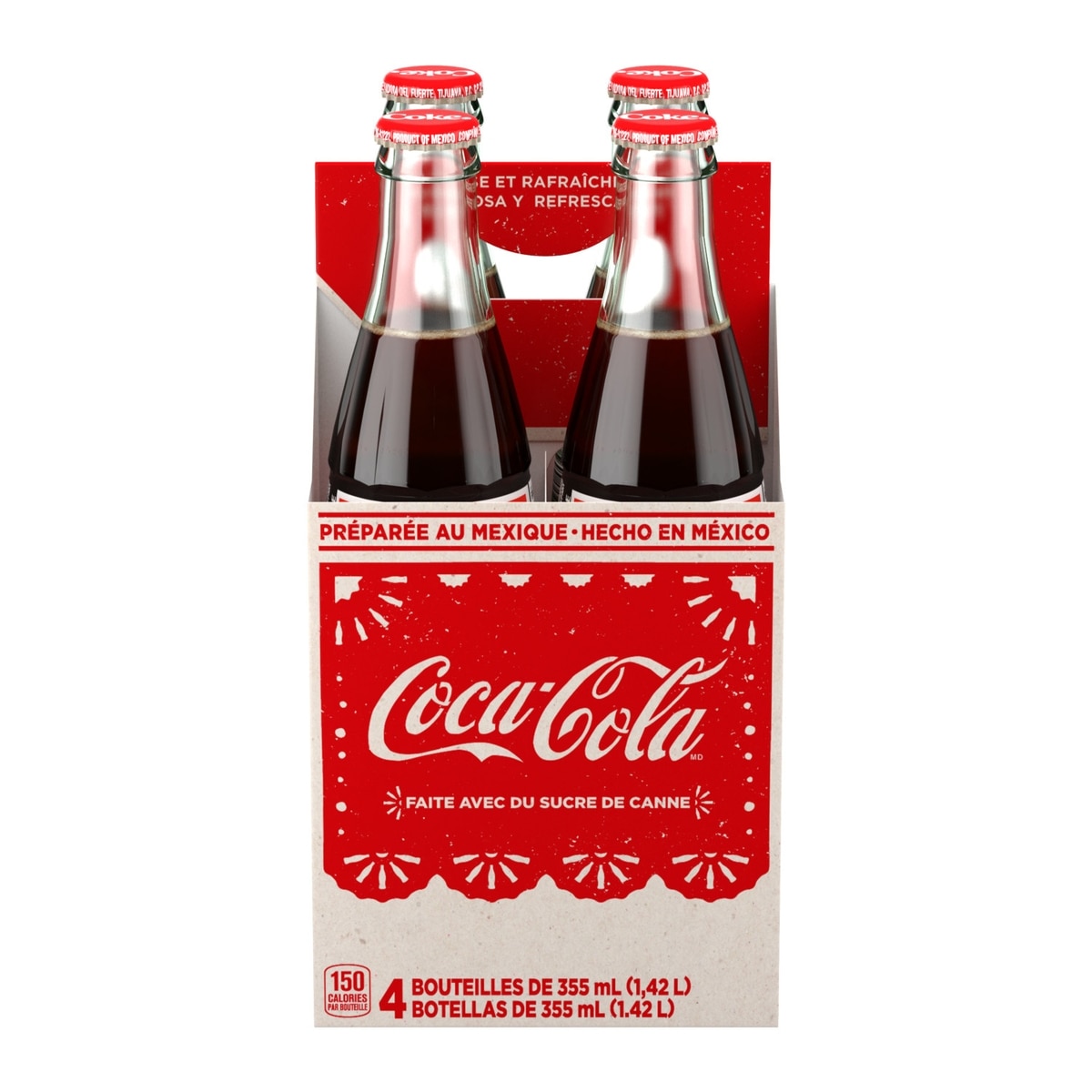 Coca-Cola Cola du Mexique Glass Bouteilles 4x355.0 ml, 0,67 $/100ml