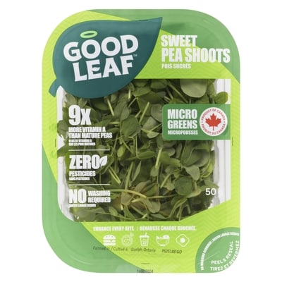GoodLeaf Pousses de pois mange-tout 50 g, 9,00 $/100g