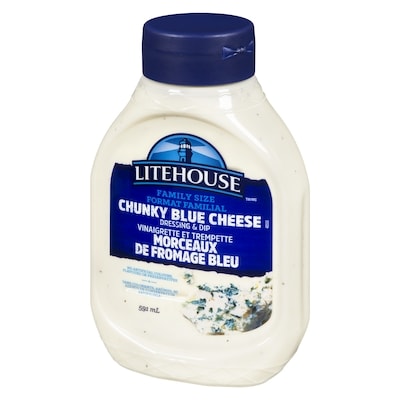 Vinaigrette aux morceaux de fromage bleu, bouteille compressible