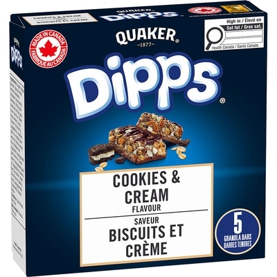 Quaker Barres tendres Dipps Biscuits et crème 150 g, 3,00 $/100g