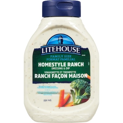 Litehouse Dressing & Dip Homestyle Ranch, Family Size 591 ml, $1.18/100ml