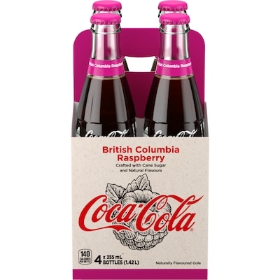 Coca-Cola British Columbia Raspberry 4x355.0 ml, $0.60/100ml