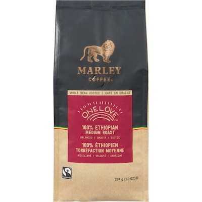 Marley Coffee Coffee, One Love Fair Trade, Whole Bean  284 g, $5.98/100g