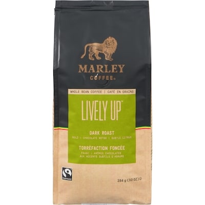 Marley Coffee Café en grains équitable, Lively Up 284 g, 6,33 $/100g