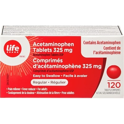 Life Brand Regular Strength Acetaminophen 325 mg 120 Tablets 120 ea, $0.10/1ea