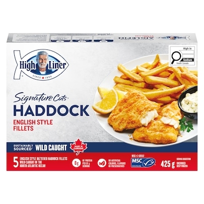 High Liner Signature Cuts English Style Haddock 425 g, $3.29/100g