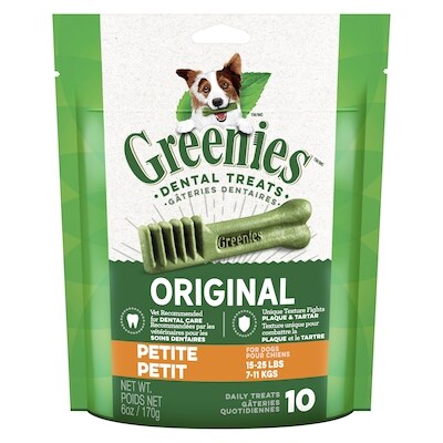 Greenies Original PETITE Natural Dental Dog Treats, 10 Pack 170.1 g, $6.75/100g