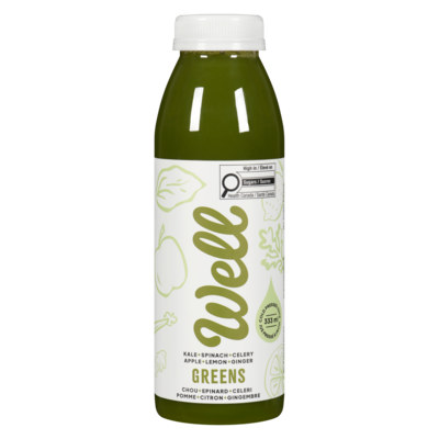 Well Cold Pressed Juice Greens    333 ml, $1.95/100ml