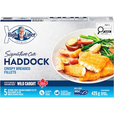 High Liner Signature Cuts Crispy Breaded Haddock 425 g, $3.29/100g
