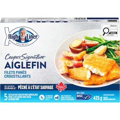 High Liner Coupes Signature Filets D’aiglefin Panés Croustillants 425 g, 3,29 $/100g