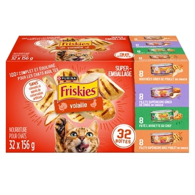 Purina (MD) Friskies(MD) Volaille Super-Emballage Nourriture pour Chats 32 x 156g 4.99 kg, 0,62 $/100g
