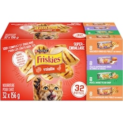 Purina (MD) Friskies(MD) Volaille Super-Emballage Nourriture pour Chats 32 x 156g 4.99 kg, 0,57 $/100g