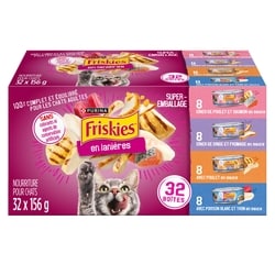Purina Friskies Emballage Assorti en Lanières, Nourriture Humide pour Chats 32 x 156 g 4.99 kg, 0,58 $/100g