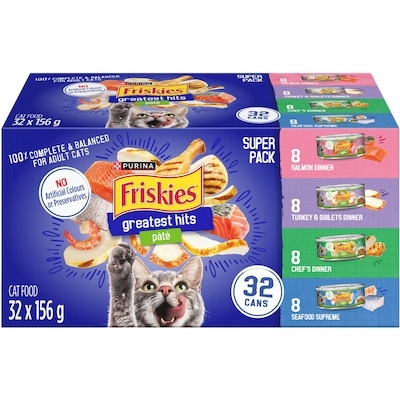 Purina Friskies Greatest Hits Assorted Variety Pack, Wet Cat Food 4.99 kg, $0.57/100g