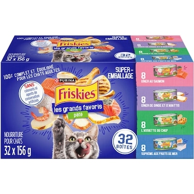 Purina (MD) Friskies(MD) Pâté Les Grands Favoris Nourriture pour Chats 32 x 156 g 4.99 kg, 0,60 $/100g