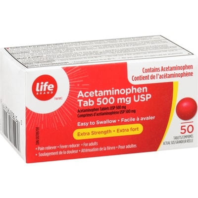 Acétaminophène, extra fort, 500&nbsp;mg, facile à avaler