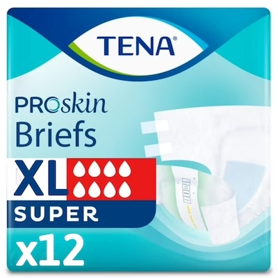 TENA Proskin Culottes ajustables unisexes pour incontinence pour femme et l'homme, Tres Grand, 12 unités 12 ea, 1,75 $/1ch