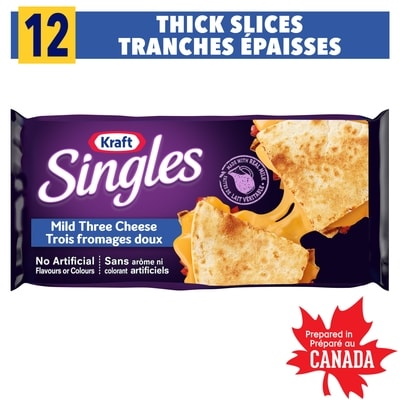 Kraft Three Cheese Extra Thick Slices 410 g, $1.83/100g