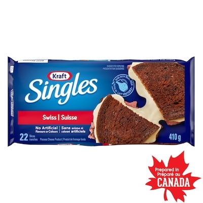 Kraft Tranches de fromage singles suisse 410 g, 1,53 $/100g