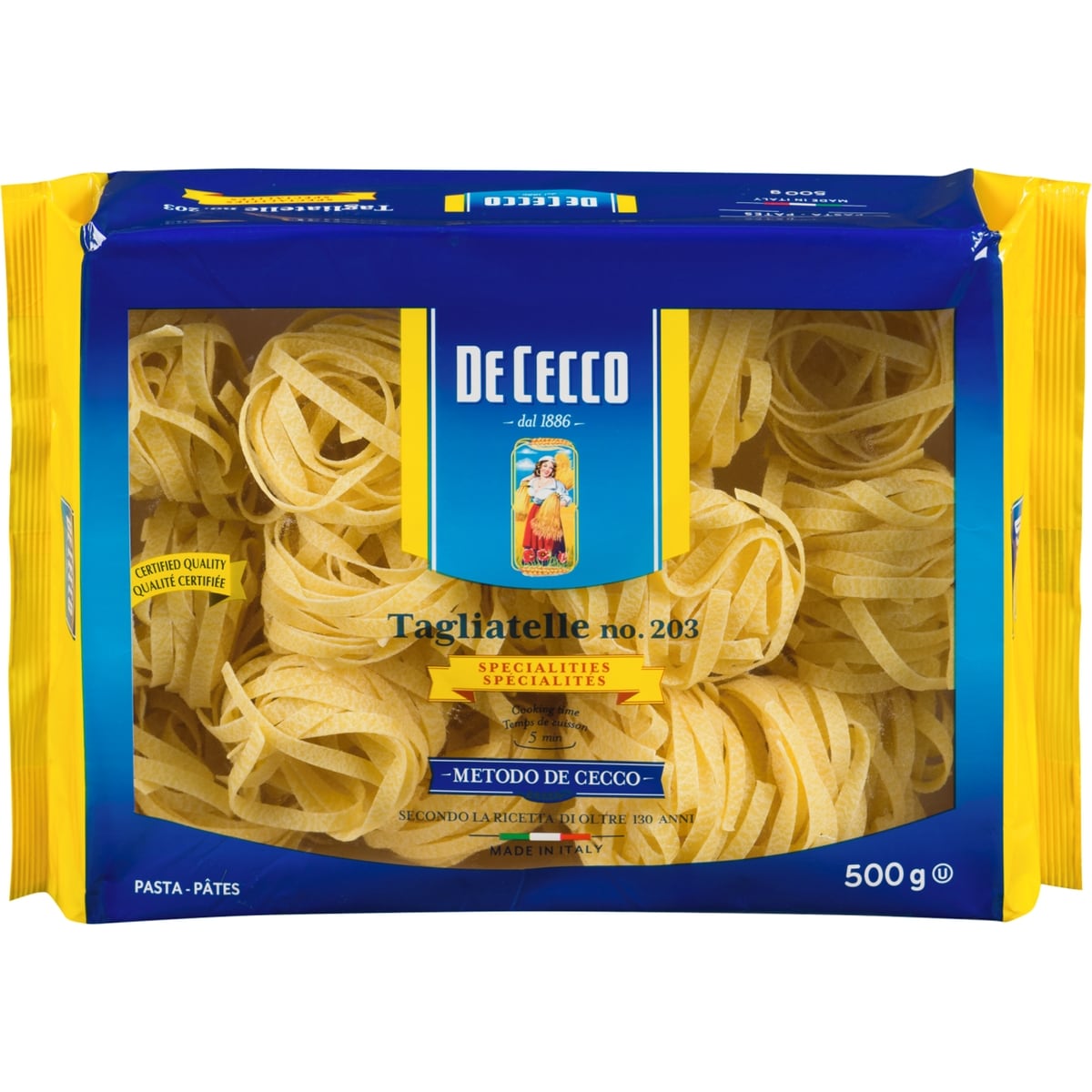 De Cecco Pasta Tagliatelle 500 g, $1.20/100g