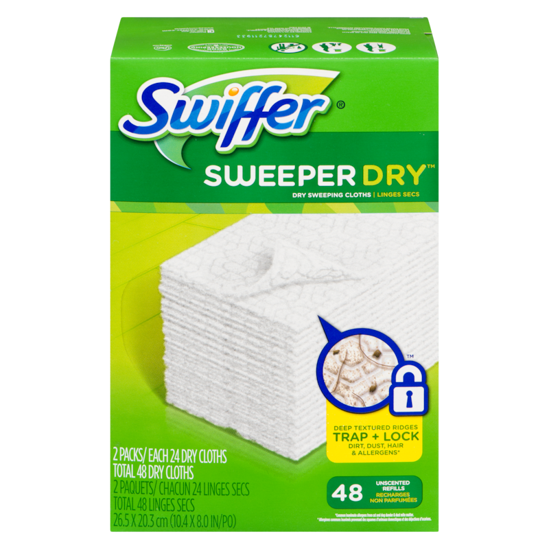 Sweeper Dry Sweeping Cloths 48 Unscented Refills