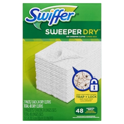 48 recharges de linges secs Swiffer Sweeper, non parfumées