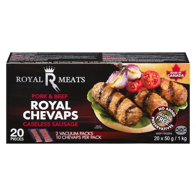 Royal Meats Royal Chevaps Pork & Beef Caseless Sausage 1 kg, $1.60/100g