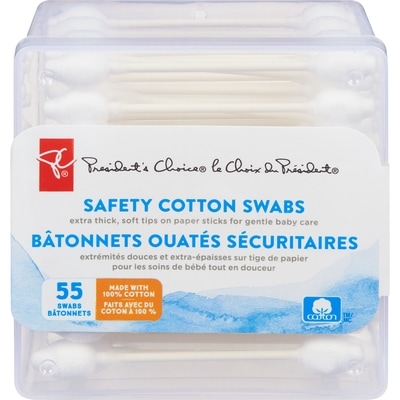 President's Choice Baby Cotton Swabs 55 ea, $0.05/1ea