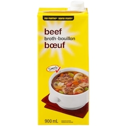 No Name Beef Broth 900 ml, $0.25/100ml