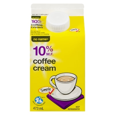 No Name 10% M.F. Coffee Cream 473 ml, $0.79/100ml