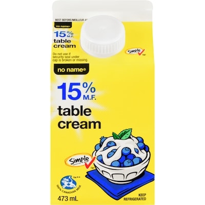 No Name Table Cream 15% 473 ml, $0.85/100ml