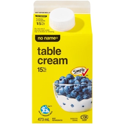 No Name Table Cream 15% 473 ml, $0.88/100ml