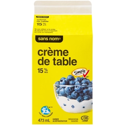Sans Nom Crème 15 % 473 ml, 0,88 $/100ml