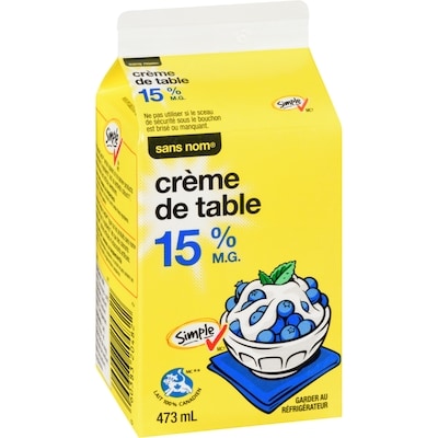 Crème de table 15 % M.G.
