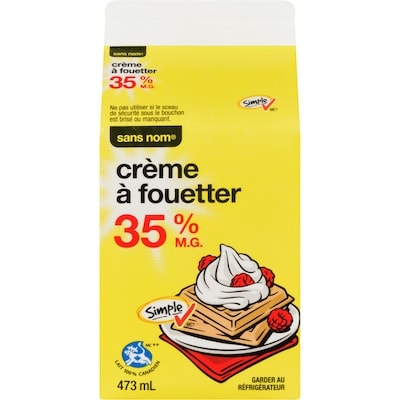 Sans Nom Crème 35 % 473 ml, 1,07 $/100ml