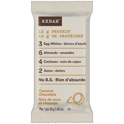 RXBar Protein Bar, Coconut Chocolate 12x52.0 g, $4.33/100g