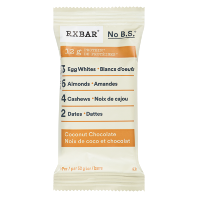 RXBar Barres protéinées RXBAR, noix de coco et chocolat, 12 g 52 g, 5,75 $/100g