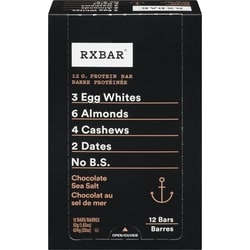 RXBar Protein Bar, Chocolate Sea Salt 12x52.0 g, $4.65/100g