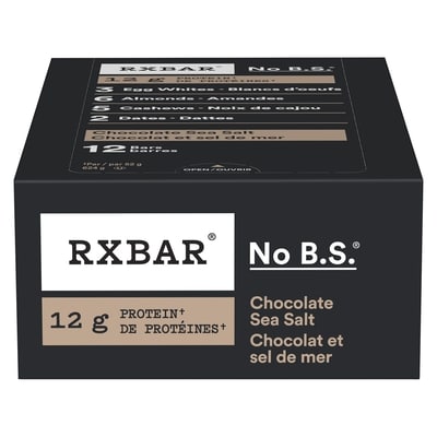 RXBar Protein Bar, Chocolate Sea Salt  12x52.0 g, $5.13/100g