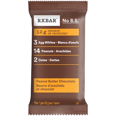 RXBar 12 G. Protein Bar Peanut Butter Chocolate 52 g, $5.75/100g