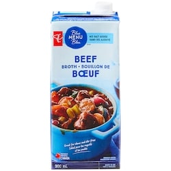 PC Blue Menu Blue Menu Beef Broth 900 ml, $0.28/100ml