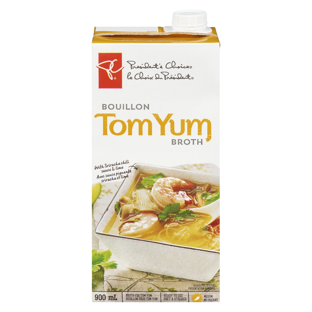 President's Choice Tom Yum Broth 900 ml, $0.28/100ml