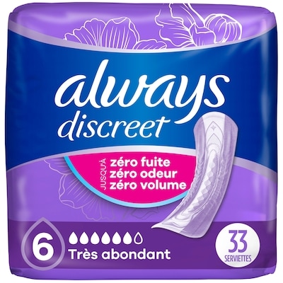 Always Serviette, extrêmement abondant 33 ea, 0,73 $/1ch