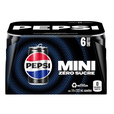 Pepsi Zéro sucre 6x222.0 ml, 0,41 $/100ml