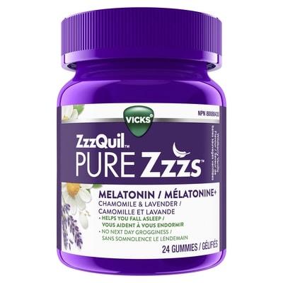Vicks ZzzQuil Melatonin Sleep Aidummies 24 ea, $0.62/1ea