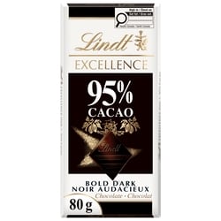 Lindt EXCELLENCE 95% Cacao Dark Chocolate Bar 80 g, $7.49/100g