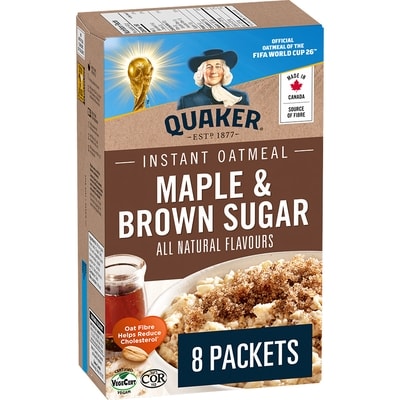 Quaker Maple & Brown Sugar Flavour Instant Oatmeal 344 g, $1.10/100g