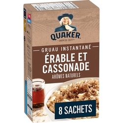 Quaker Gruau instantané Saveur Érable et cassonade 344 g, 1,31 $/100g
