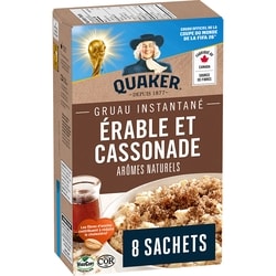 Quaker Gruau instantané Saveur Érable et cassonade 344 g, 1,45 $/100g